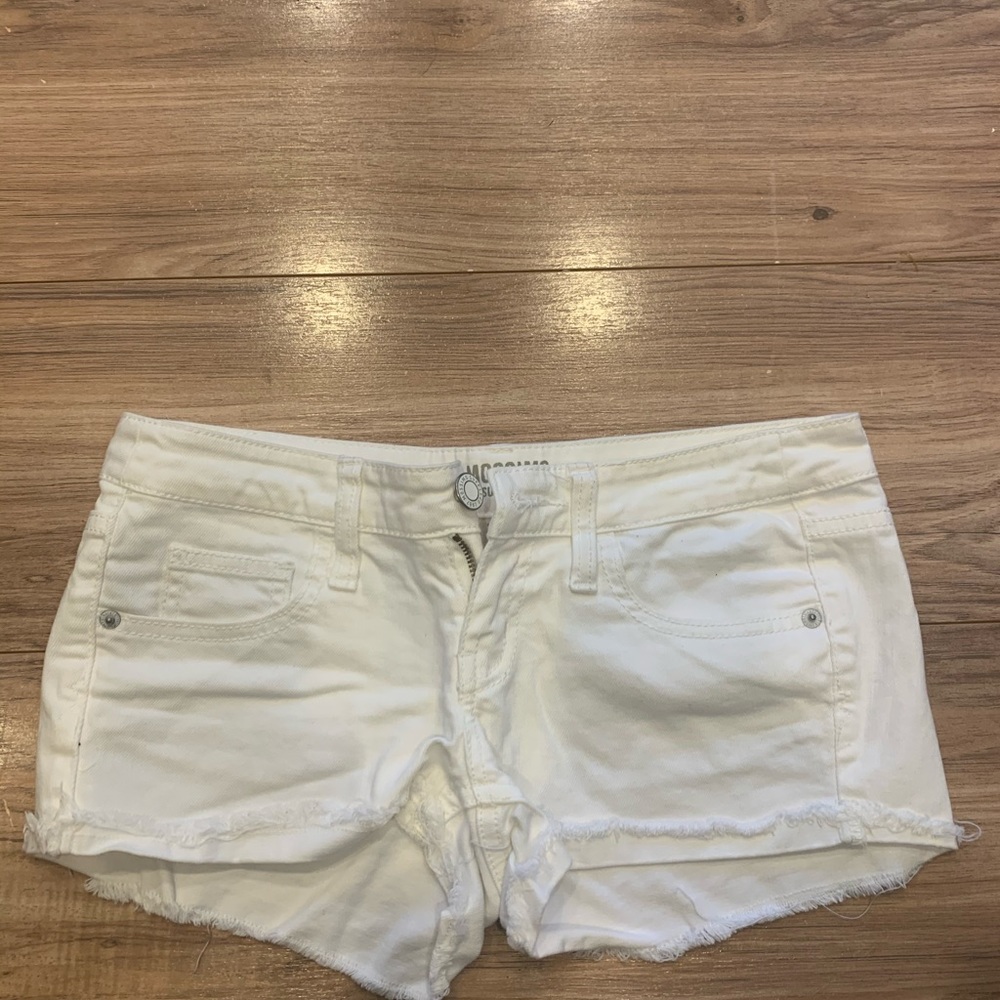 White jean shorts